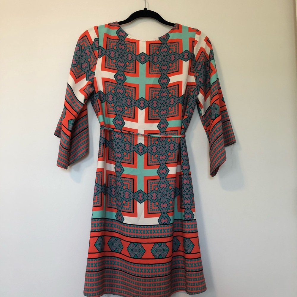 NWT Turquoise and Orange Print Dress - Picture 3 of 6